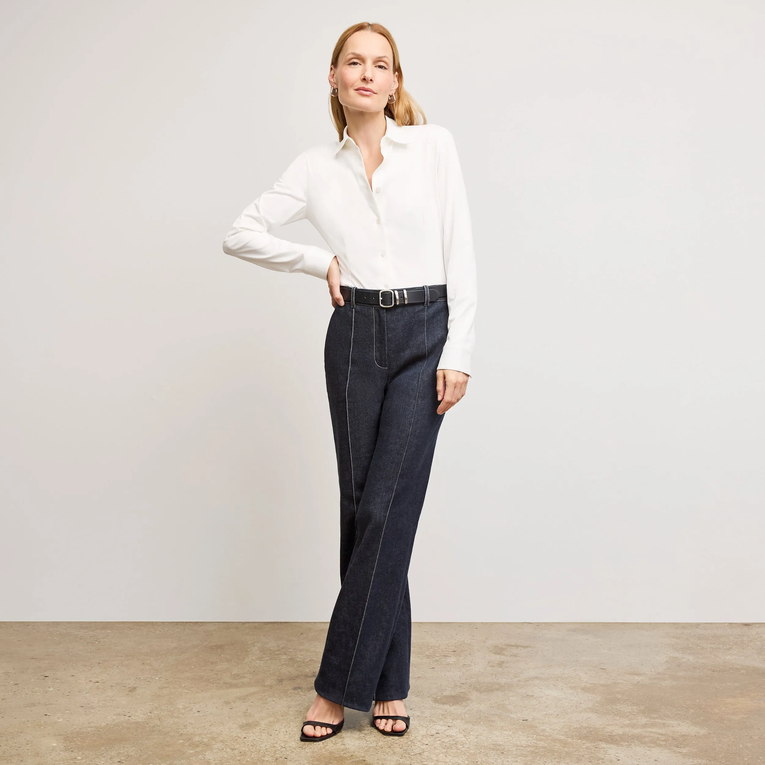 Clemens Flex Shirt - Knit Poplin :: White