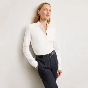 Clemens Flex Shirt - Knit Poplin :: White
