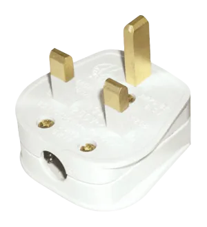 Click PA322 13A Resilient Plug Top (5A Fused) Bar Grip White