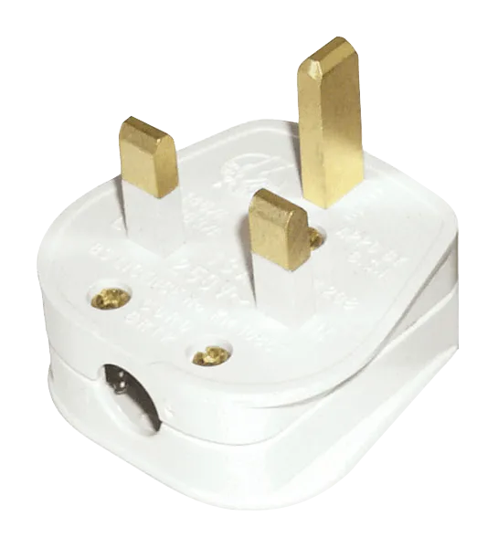 Click PA322 13A Resilient Plug Top (5A Fused) Bar Grip White