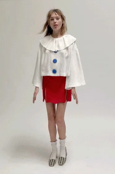 Clown Crop Jacket Thick Linen
