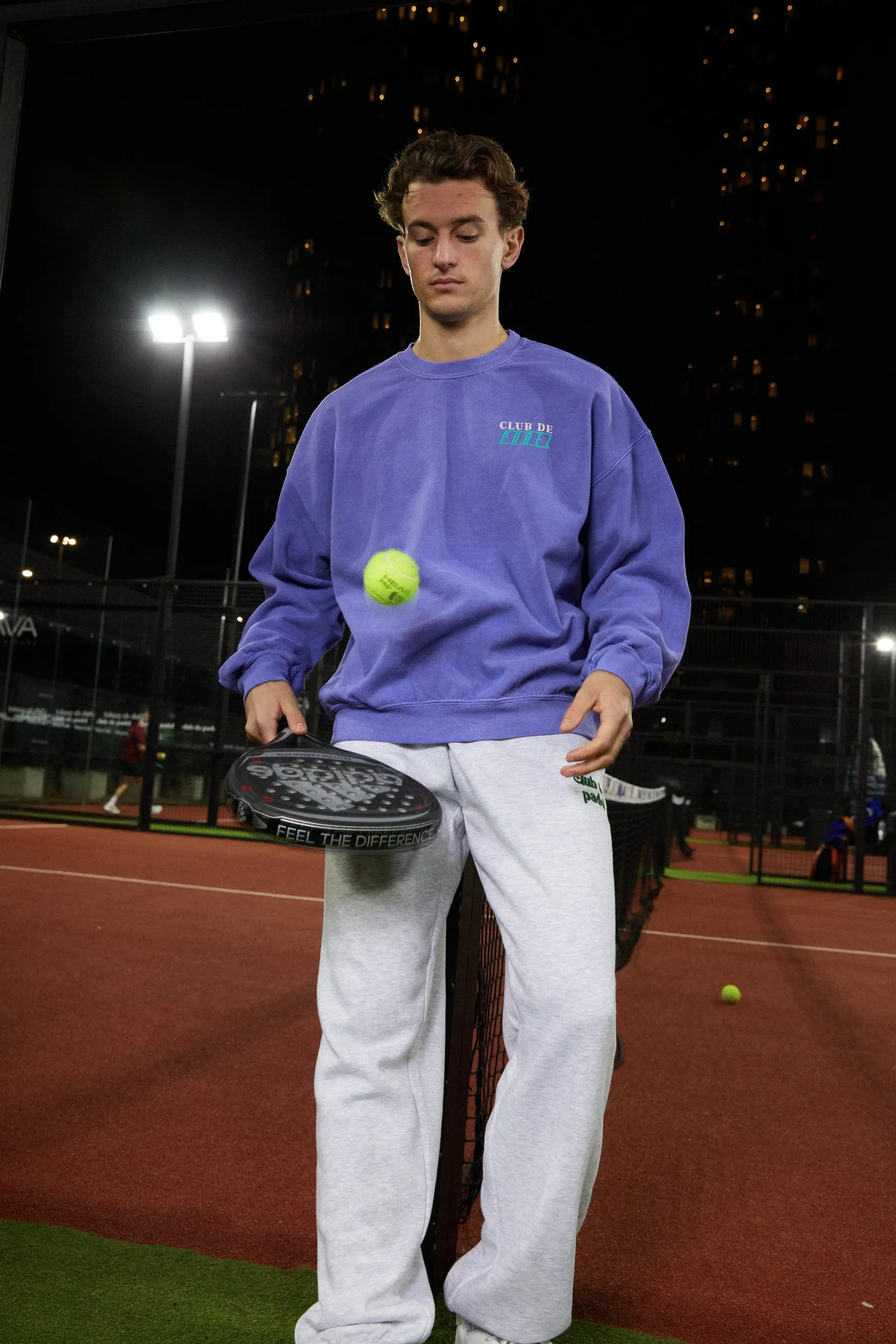 Club de Padel 'Retro' Vintage Washed Sweater - Lilac