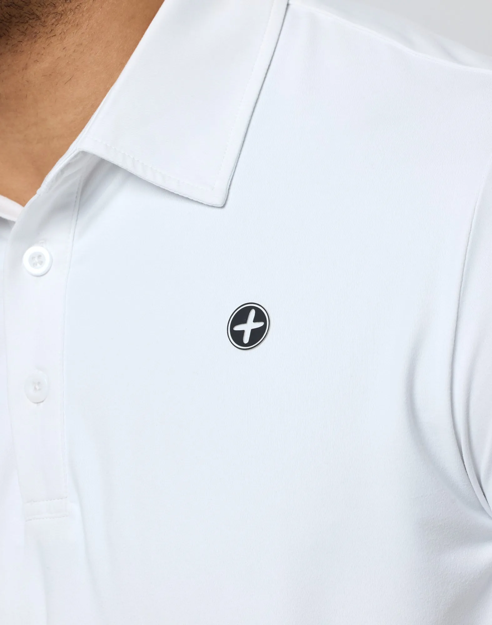 Coffee Polo Tee in Ultra White