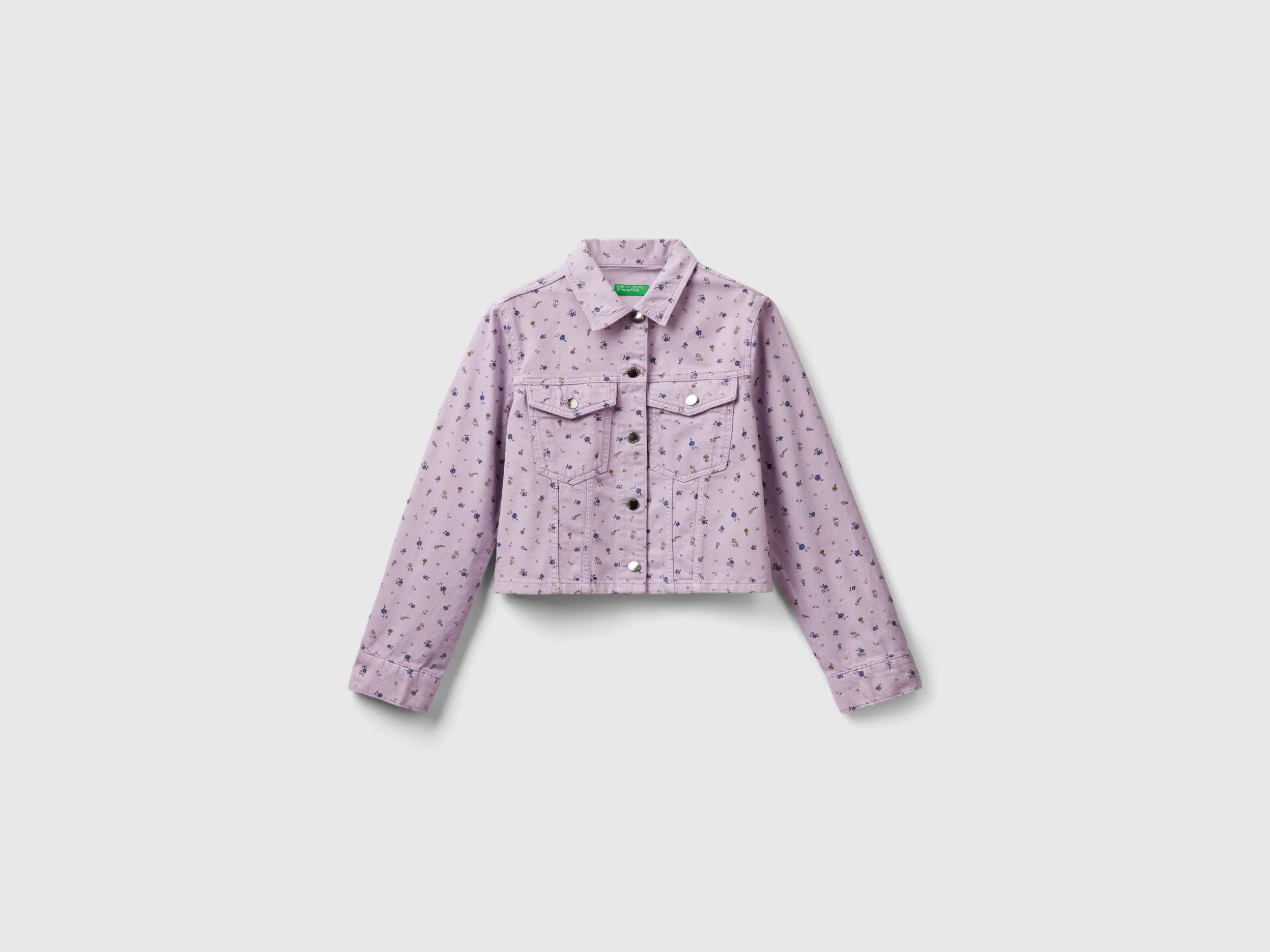 Collared Neck Printed Jacket