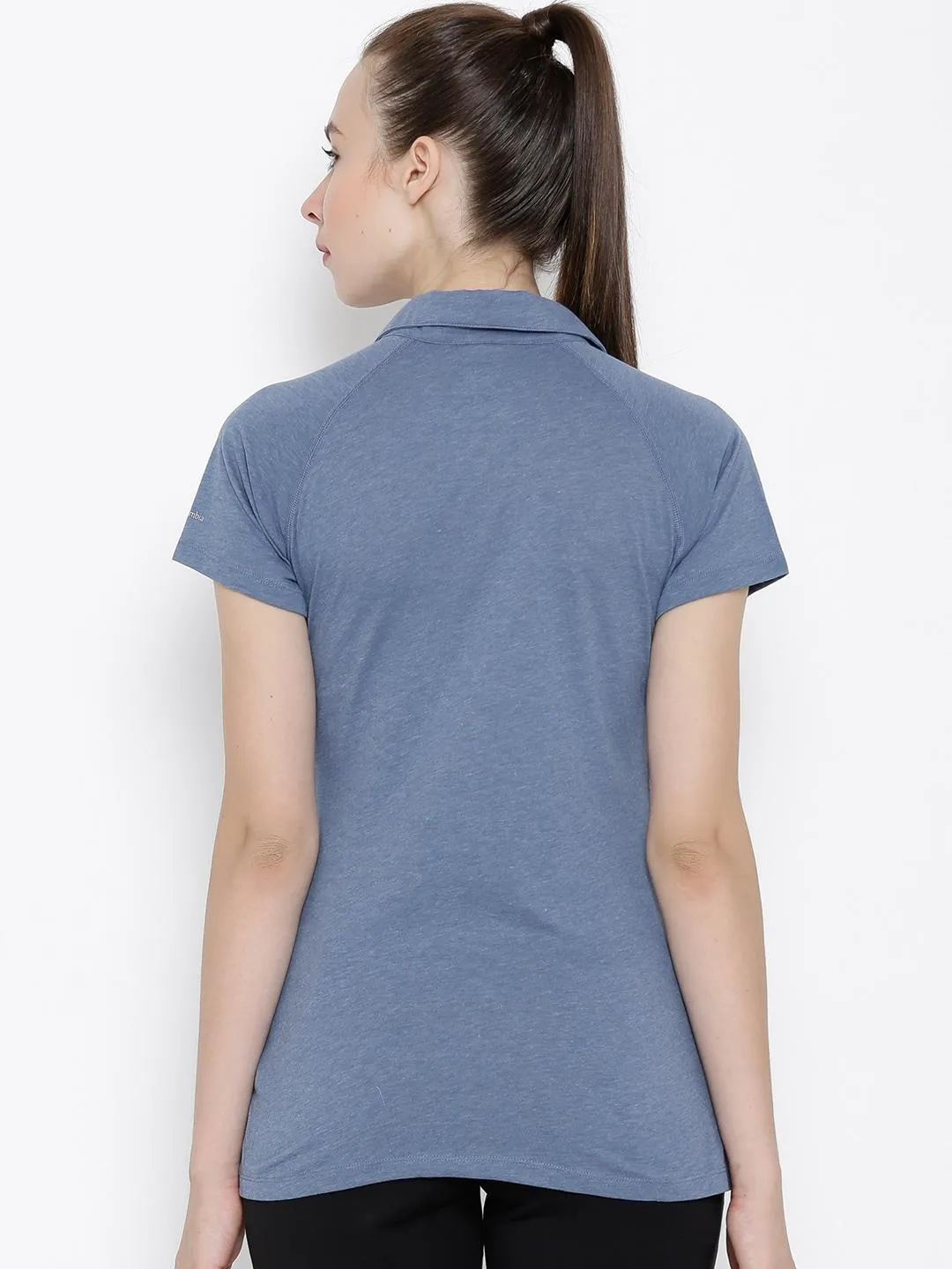 Columbia Women Blue Silver Ridge Zero Polo T-Shirt