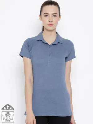 Columbia Women Blue Silver Ridge Zero Polo T-Shirt