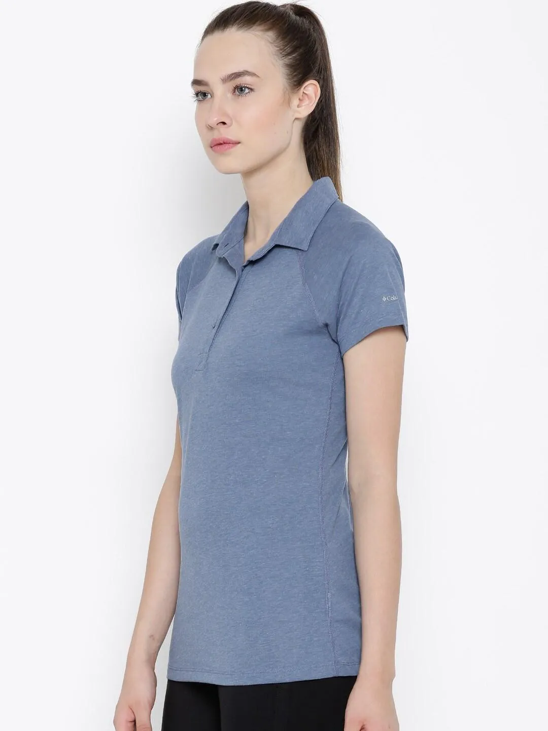 Columbia Women Blue Silver Ridge Zero Polo T-Shirt