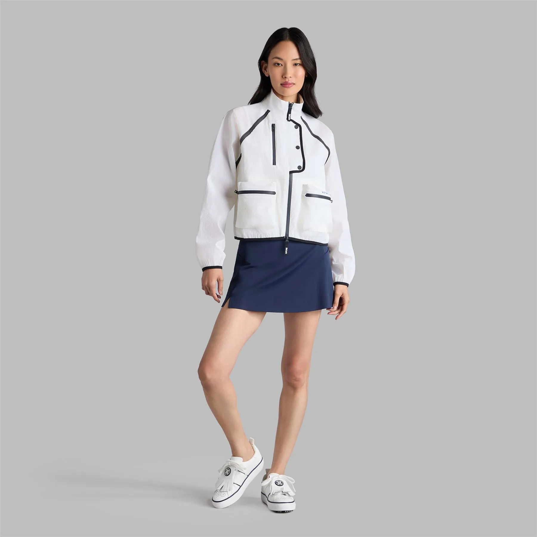 Contrast Stretch Cropped OPS Windbreaker Snow