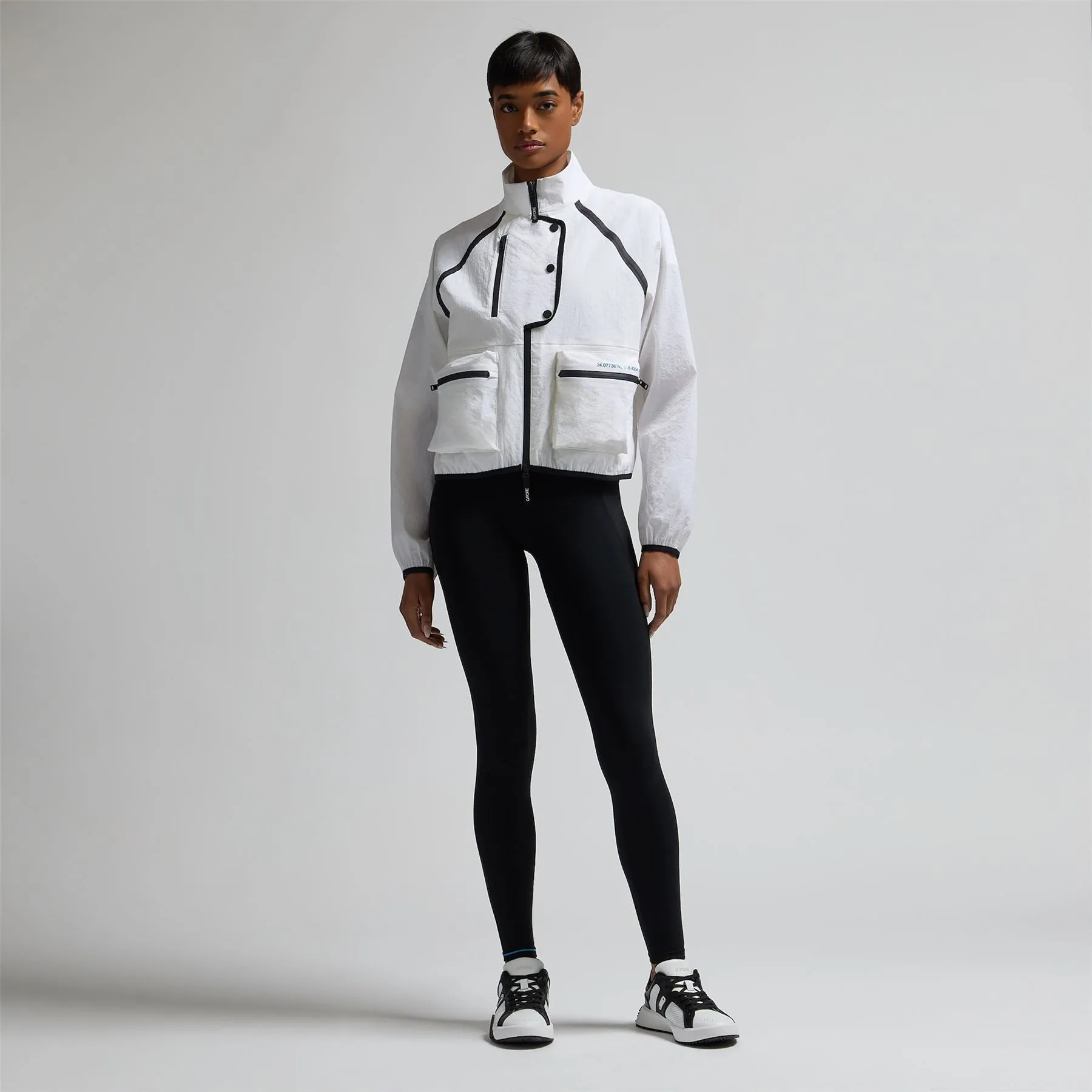 Contrast Stretch Cropped OPS Windbreaker Snow