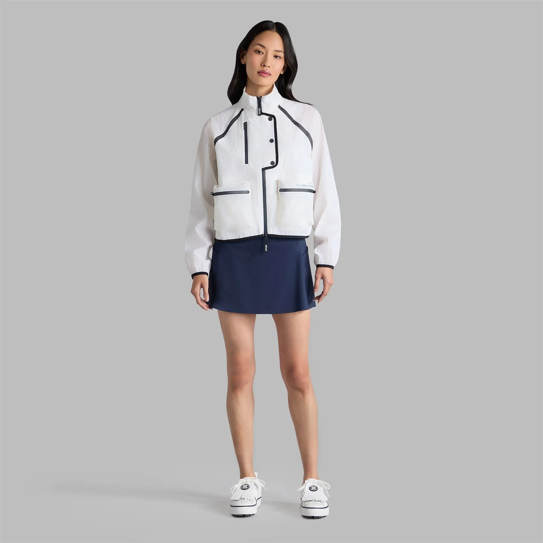 Contrast Stretch Cropped OPS Windbreaker Snow