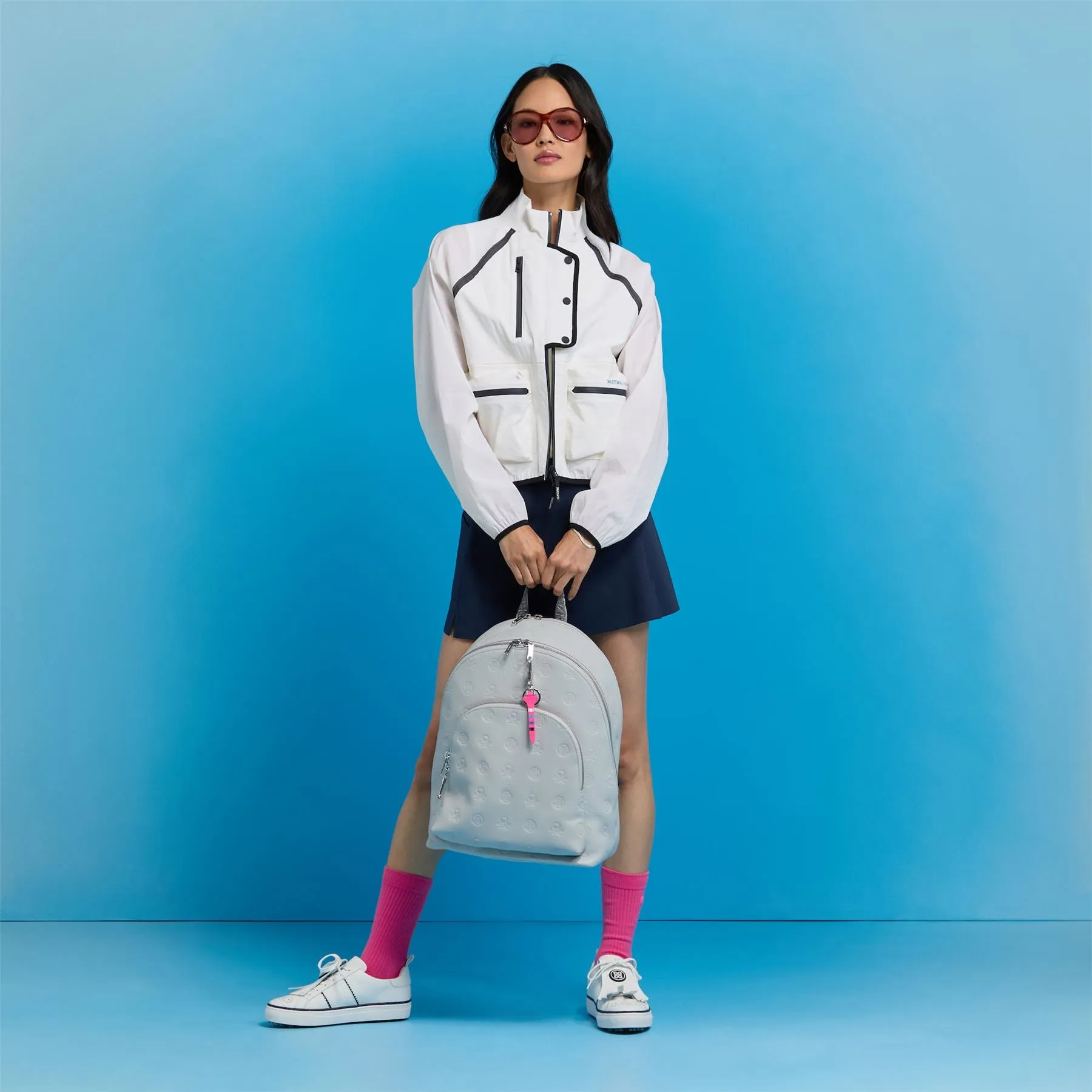 Contrast Stretch Cropped OPS Windbreaker Snow