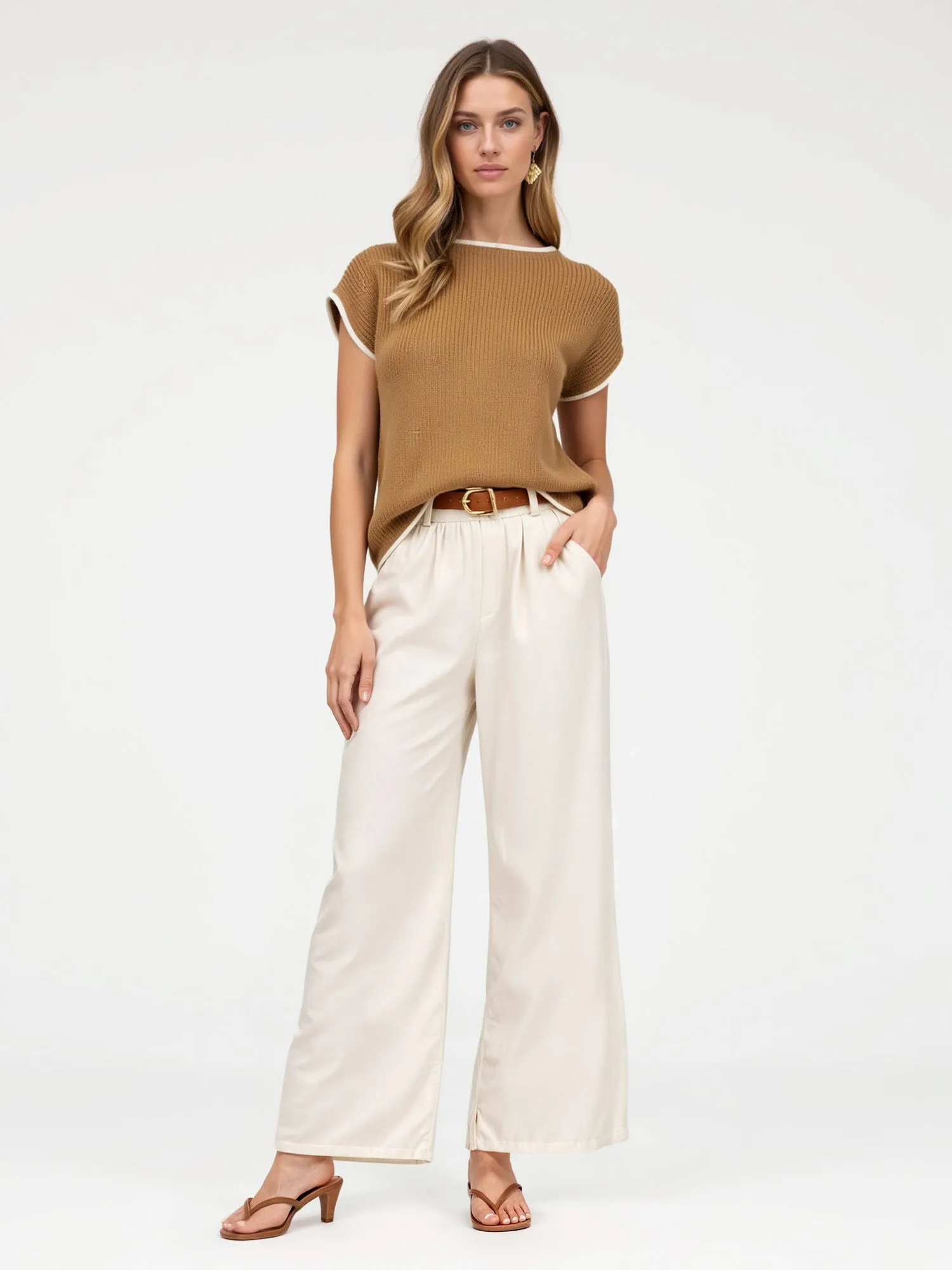 Contrast Trim Sweater Tee