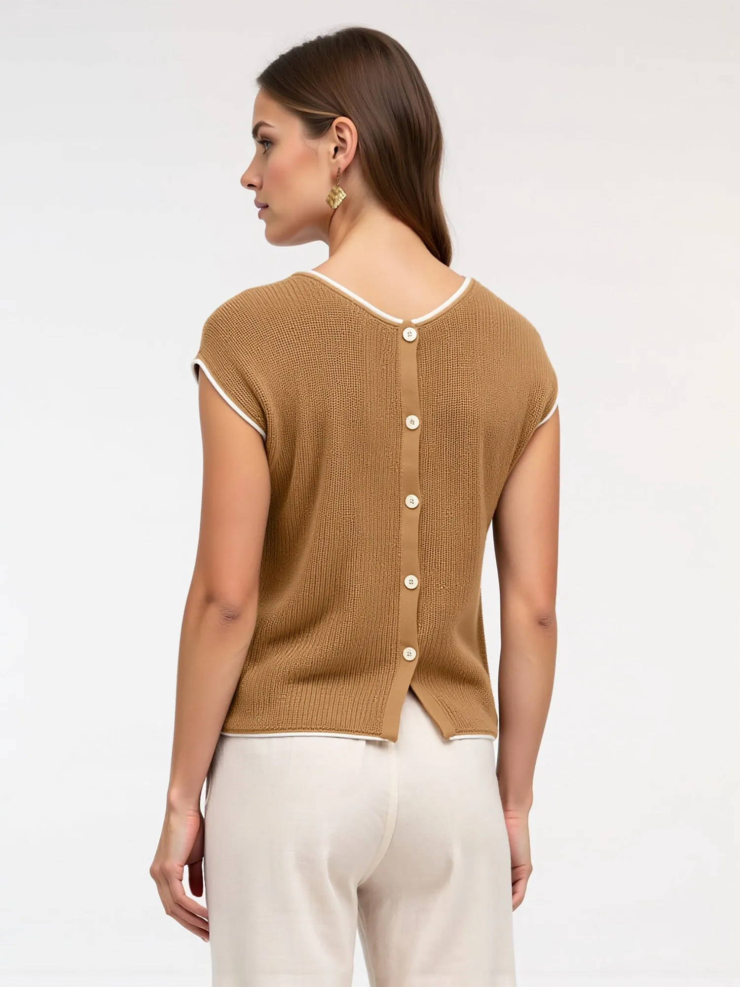 Contrast Trim Sweater Tee