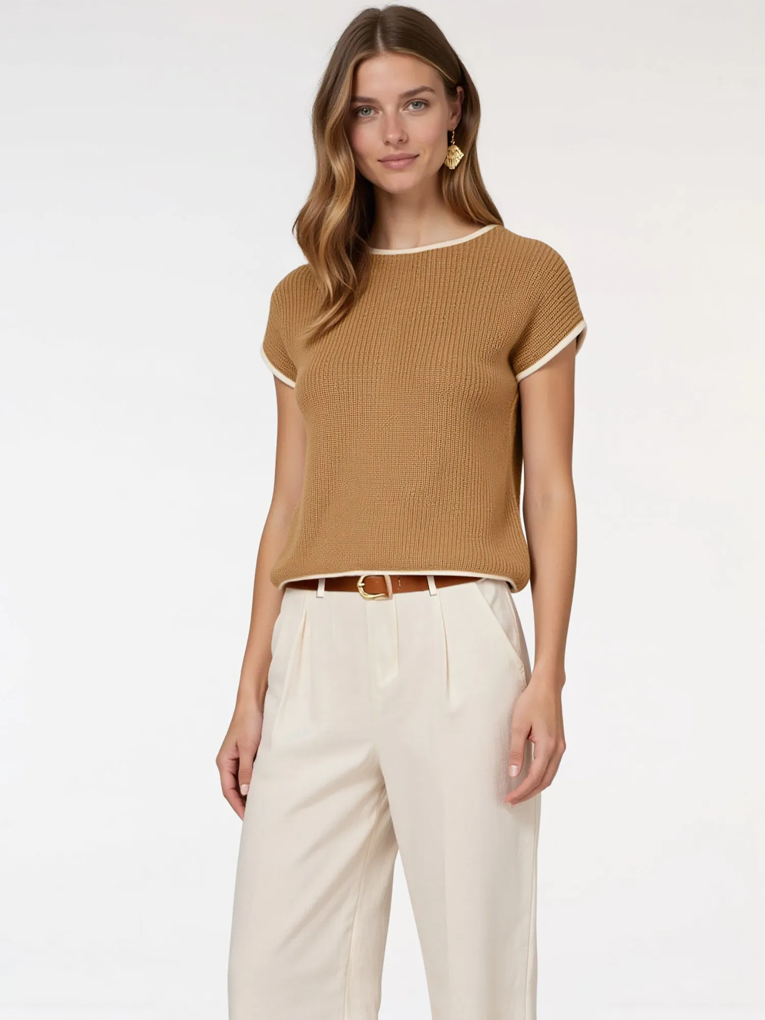 Contrast Trim Sweater Tee