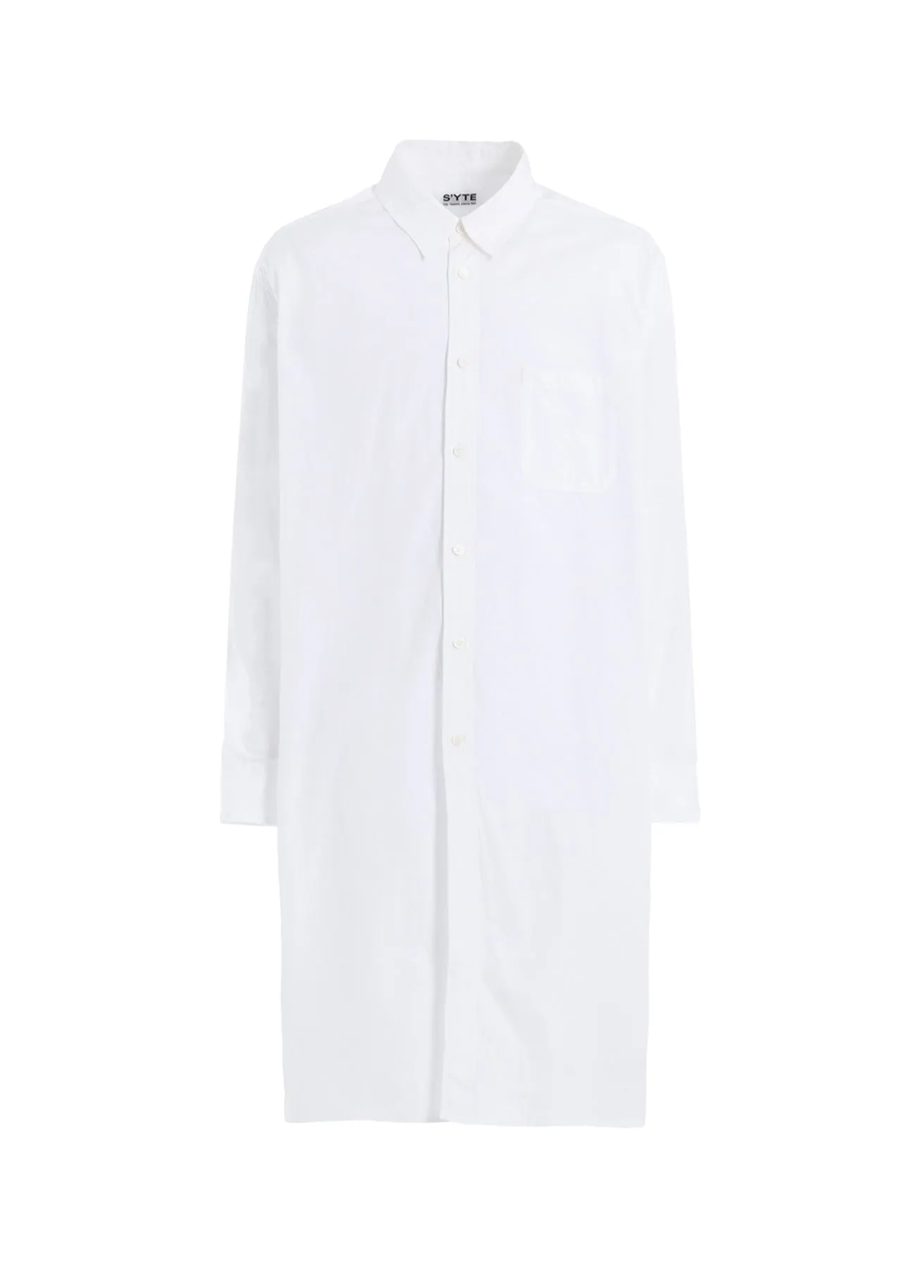 COTTON BROAD BUTTON SLITS LONG SHIRT
