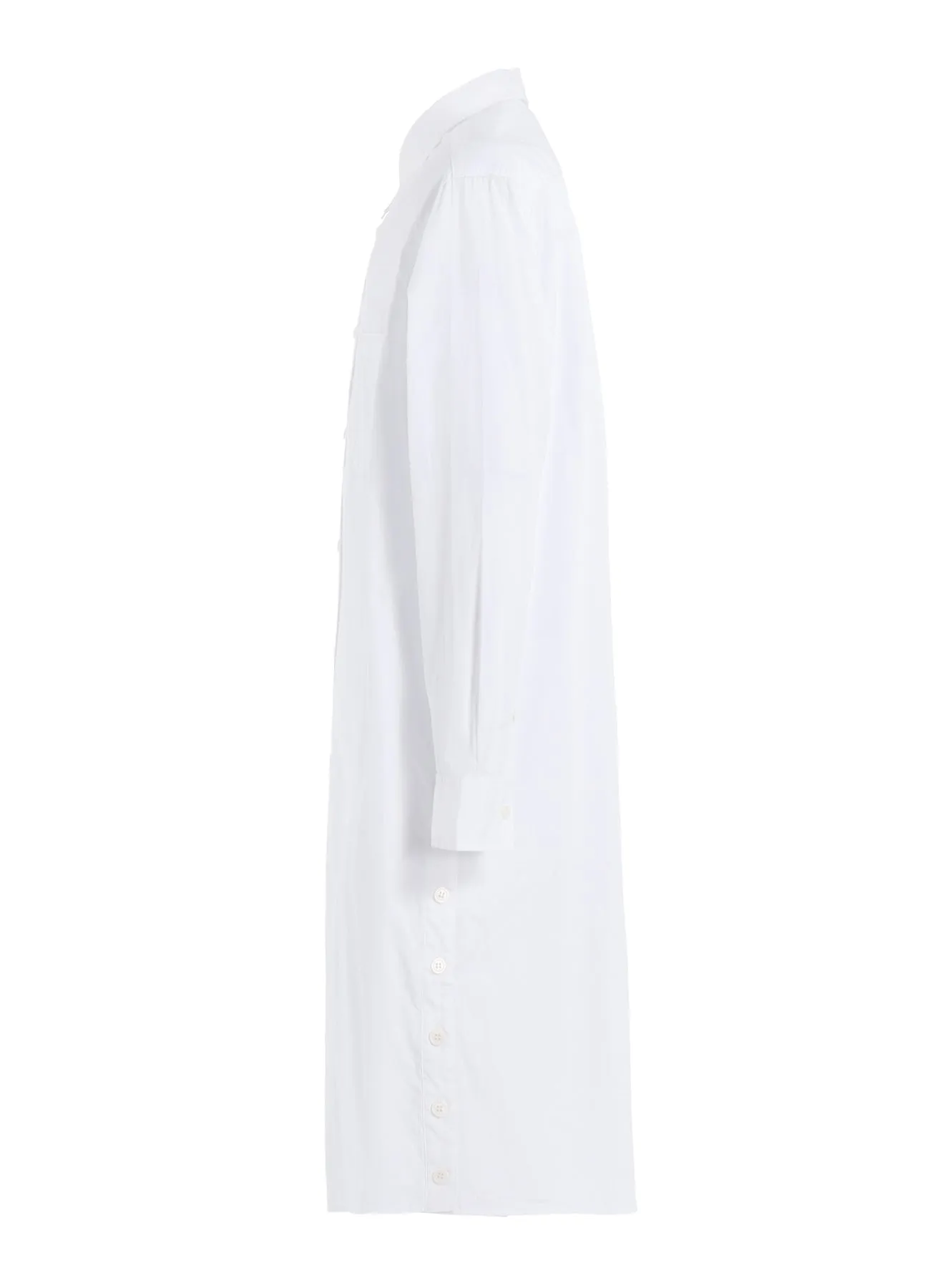 COTTON BROAD BUTTON SLITS LONG SHIRT