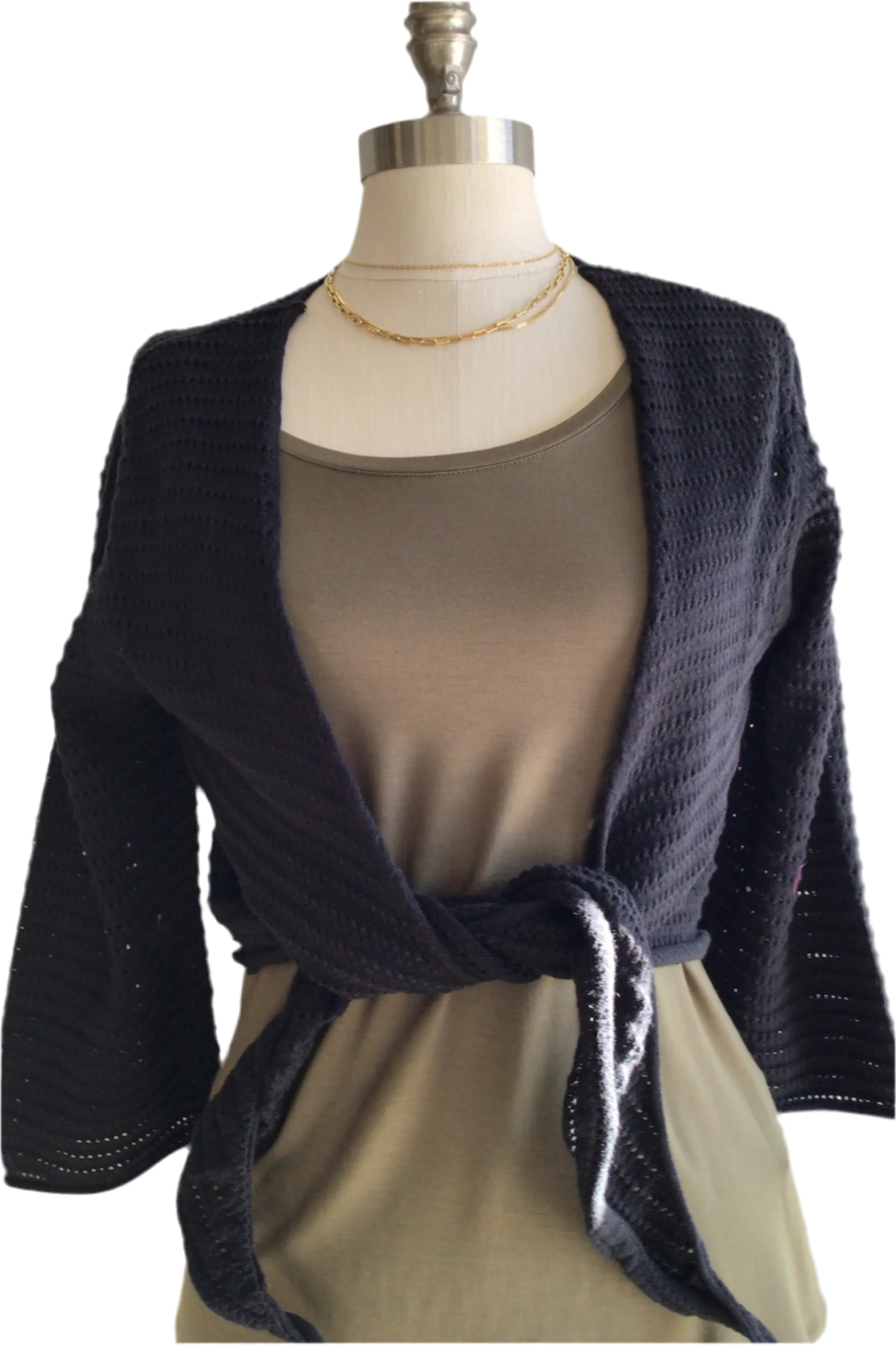 Cotton Wrap Top- Black