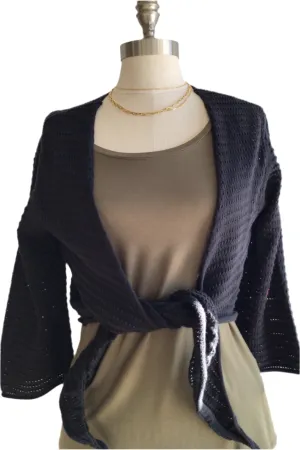 Cotton Wrap Top- Black