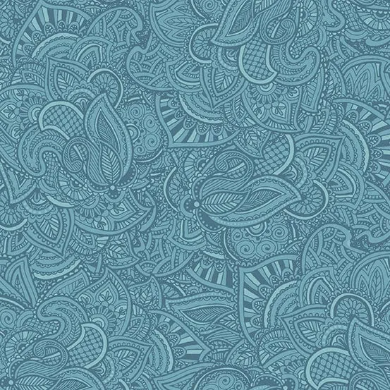 Country Fresh Legacy Pond Aqua Teal Blue Fabric 1160-T