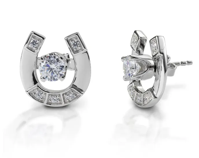 Cowgirl Luxe Stud Earrings with Horseshoe Jackets