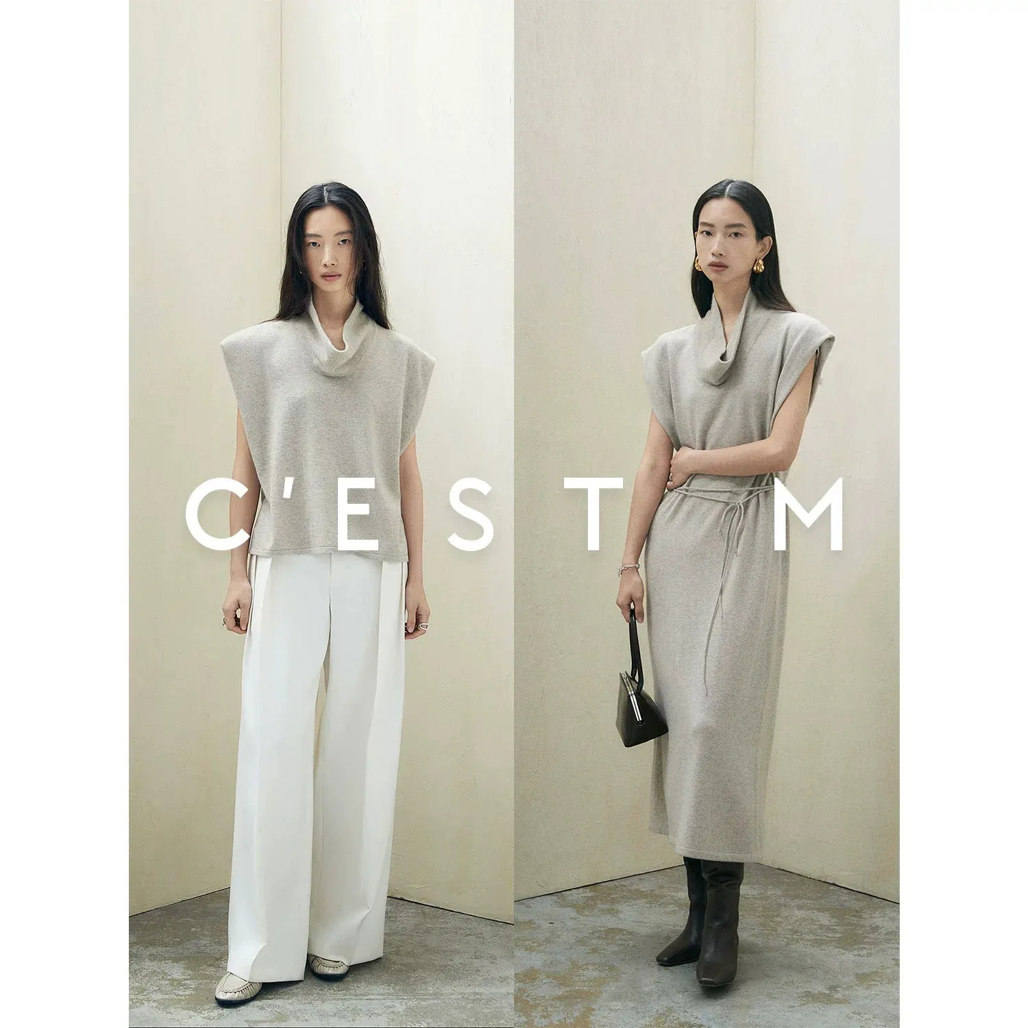 Cowl Neck Layered Dress