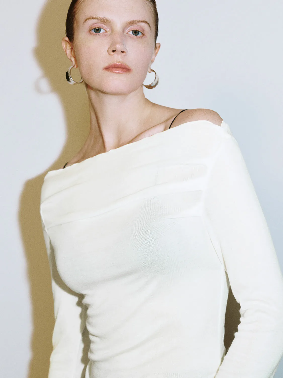Cowl Neck Skinny T-Shirts
