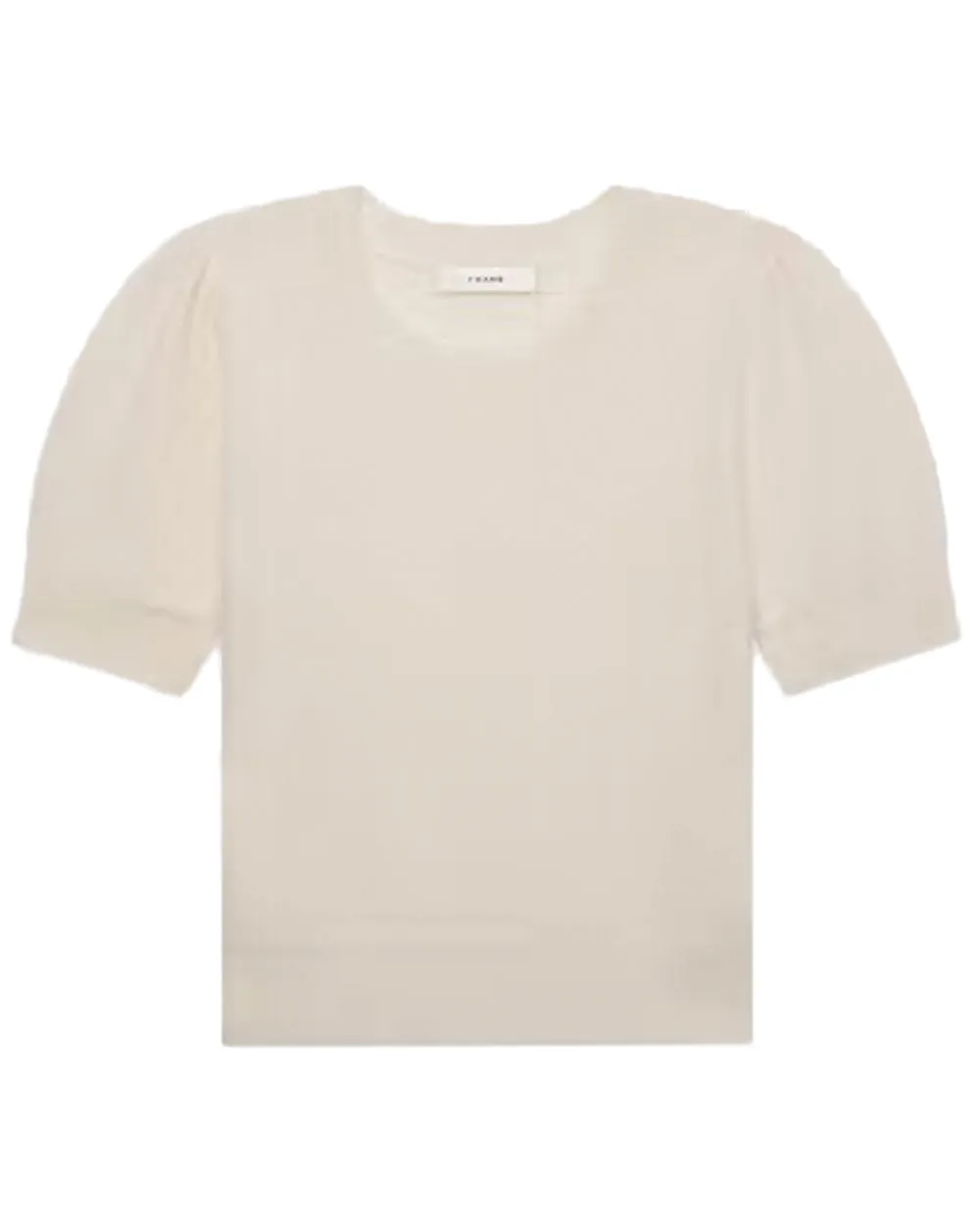 Cream Pointelle Puff Sleeve Sweater