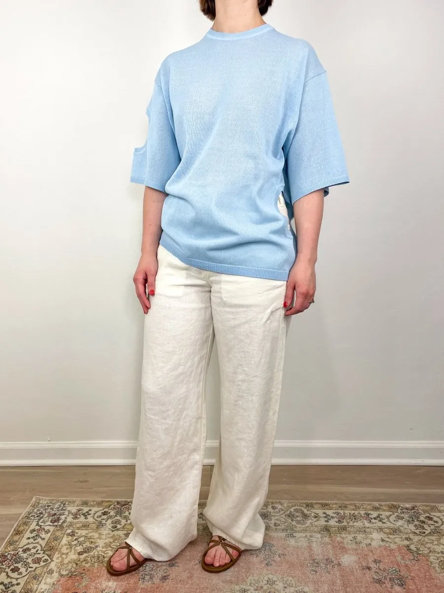 Crispy Sweater Oversized Easy T Baby Blue