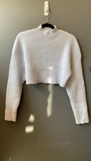 Crop Mockneck Ribbed Sweater