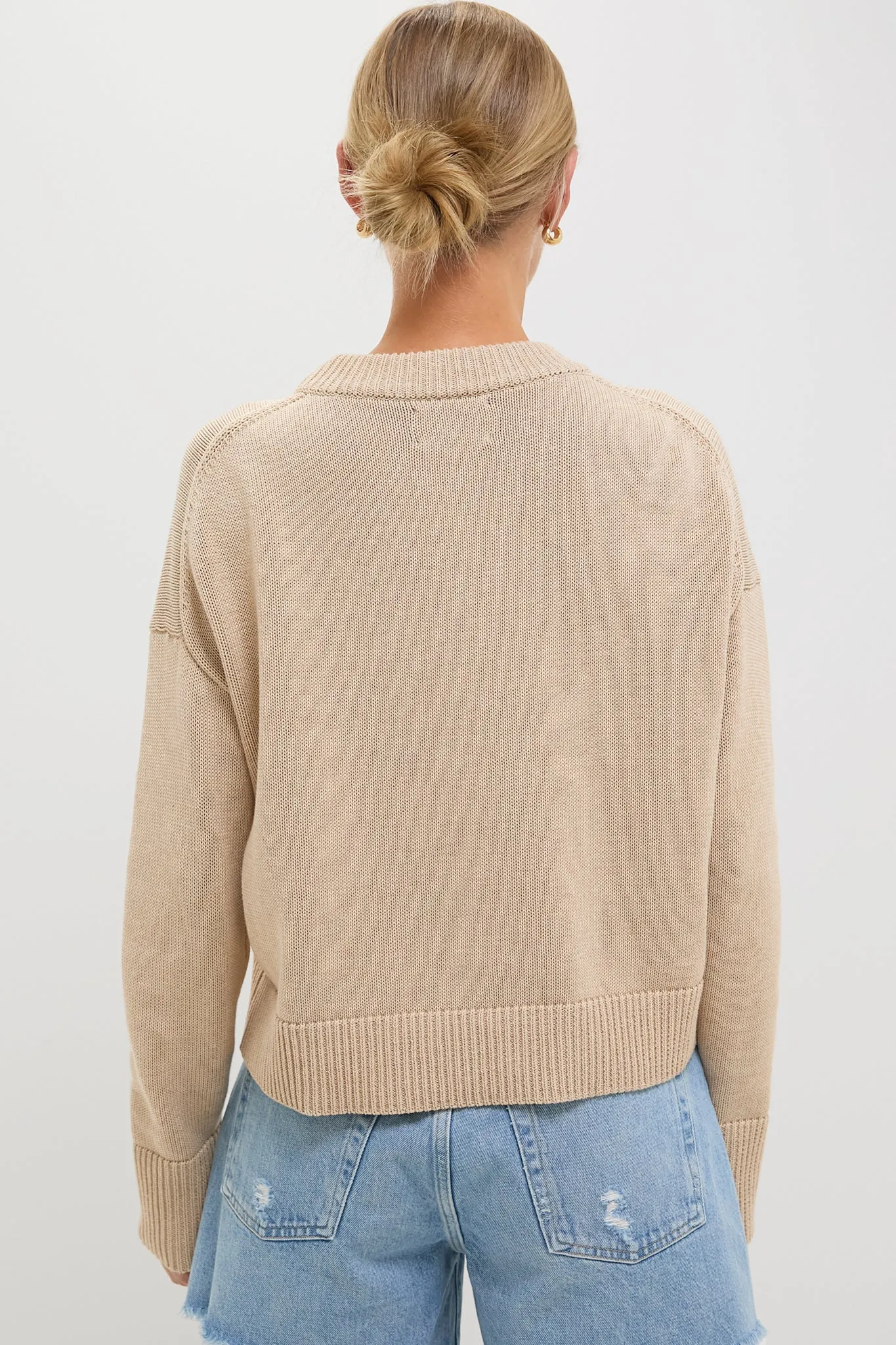 Cropped Beachwood Cotton Americana Sweater