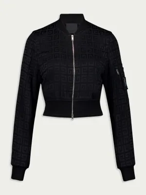 Cropped Bomber Jacket In 4G Jacquard