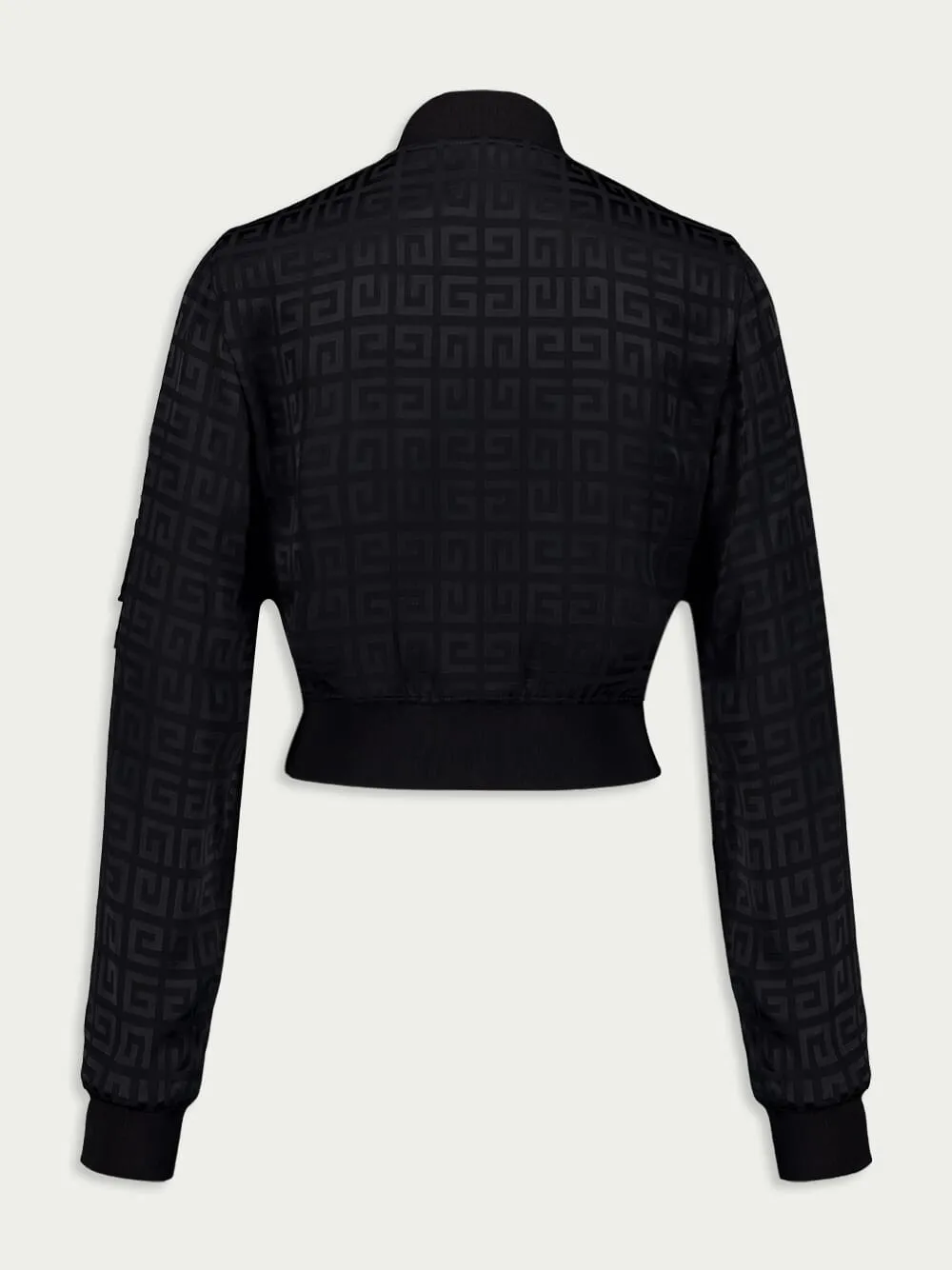 Cropped Bomber Jacket In 4G Jacquard