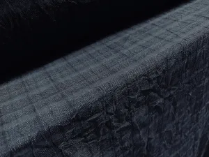 Crushed textured woven hipster check suiting fabric, per metre - navy blue