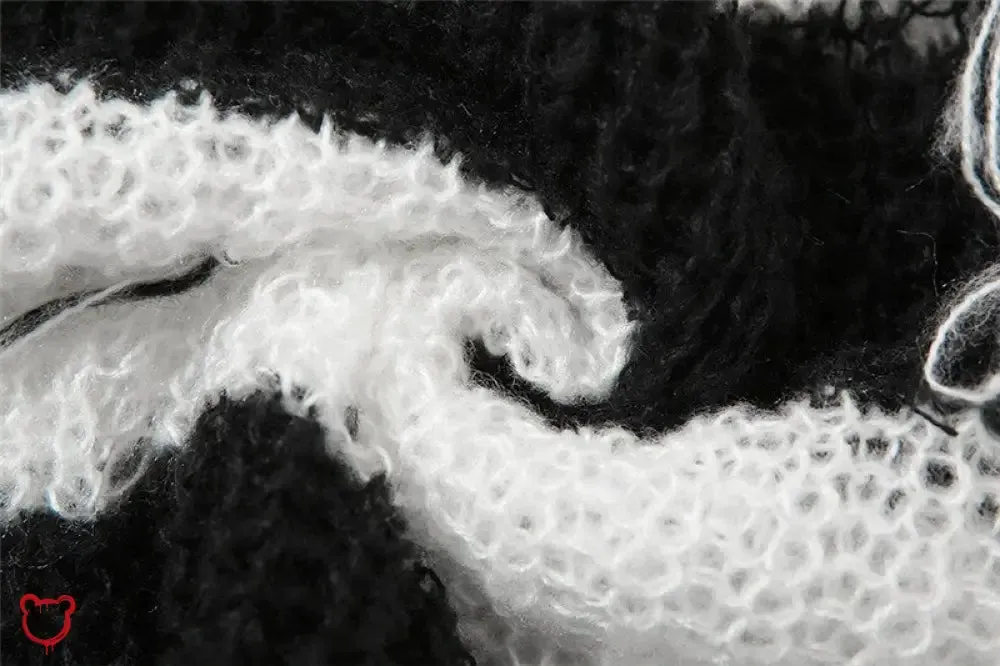 Crypt' Striped Cropped Goth Sweater