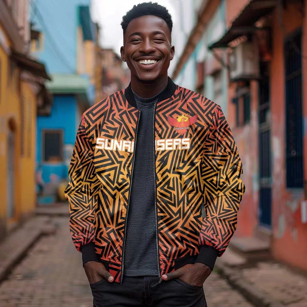 Custom Afro South Africa Cricket Bomber Jacket Eastern Cape - Go Sunrisers LT15
