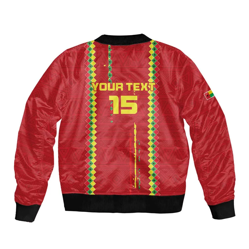 Custom Guinea Bissau Football Bomber Jacket Go Djurtus - African Pattern LT15