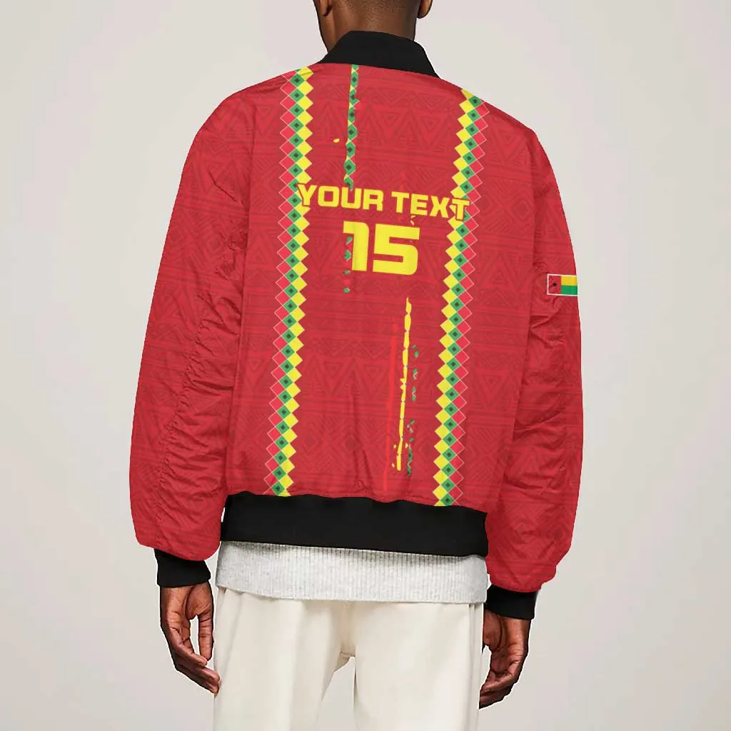 Custom Guinea Bissau Football Bomber Jacket Go Djurtus - African Pattern LT15