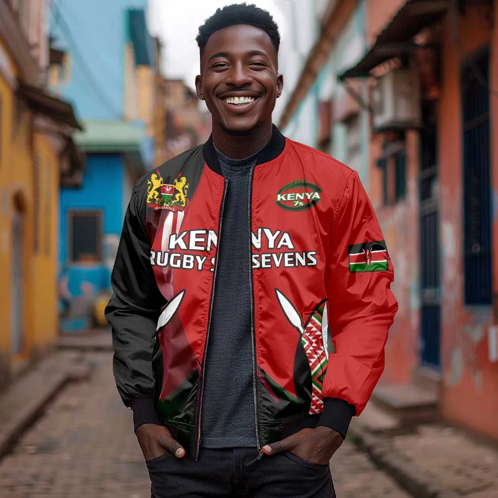 Custom Kenya Rugby Sevens Kenyan Sporty Version Bomber Jacket LT14