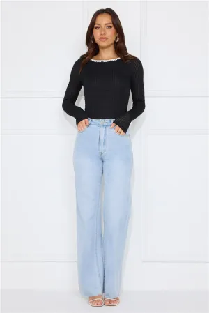Day To Play Long Sleeve Bodysuit Black