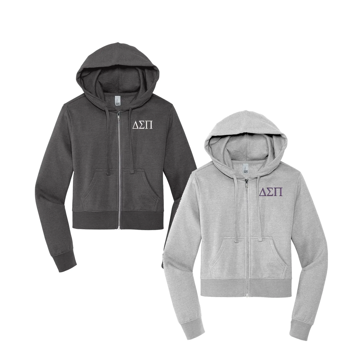 Delta Sigma Pi Cropped Zip Up Hoodie