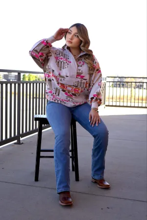 Destiny Pink Aztec Print Jacket