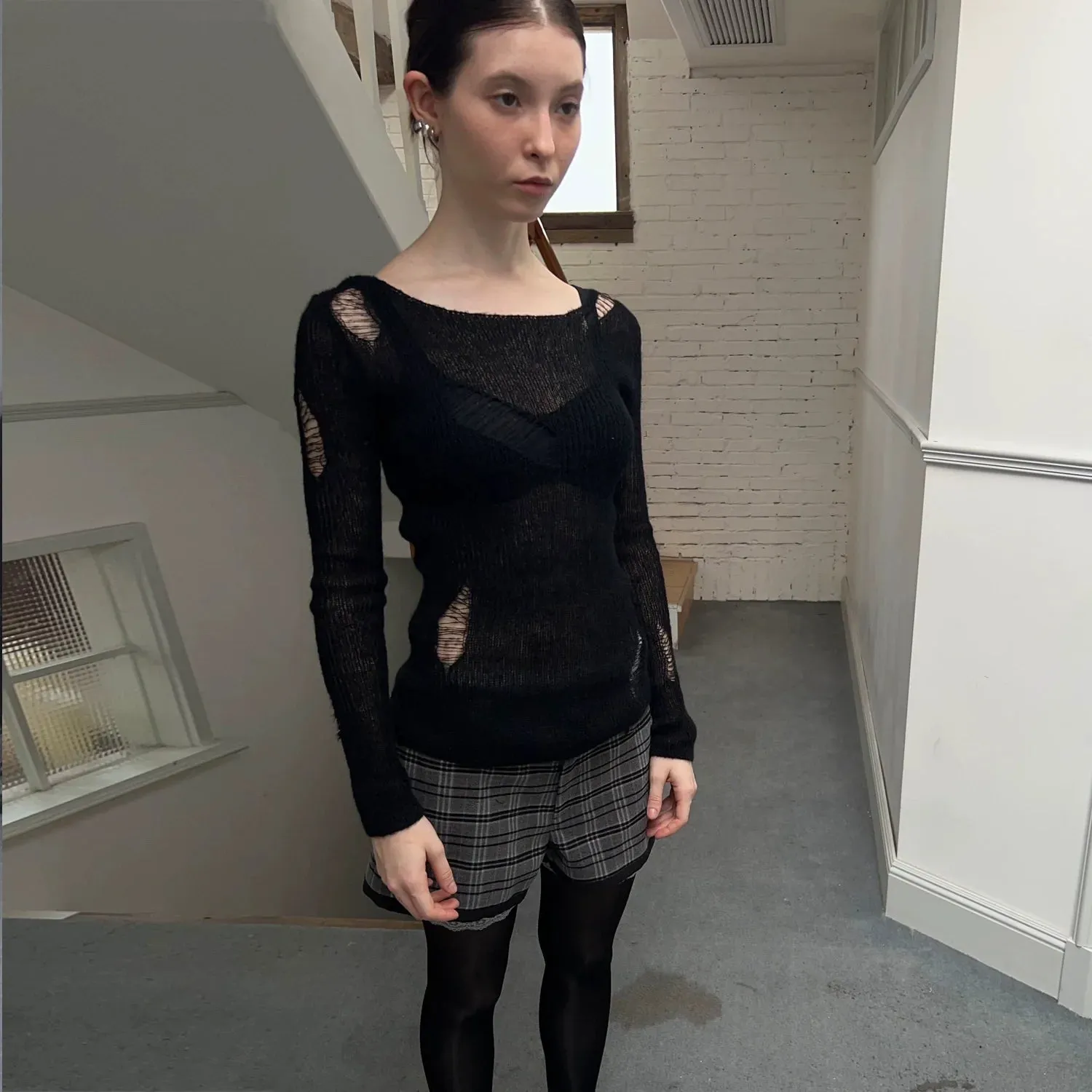 Distressed Knit Sweater