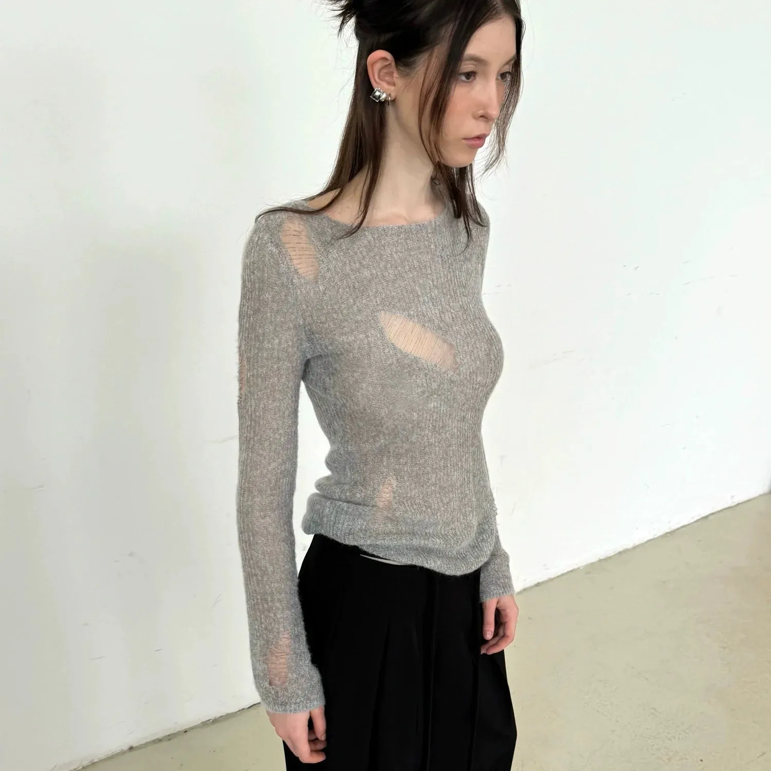 Distressed Knit Sweater