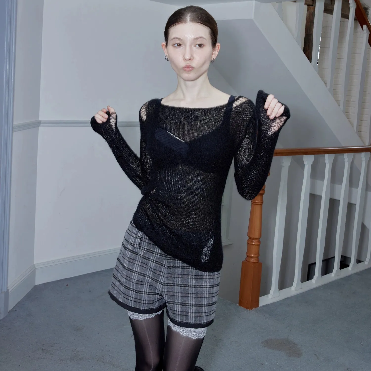Distressed Knit Sweater
