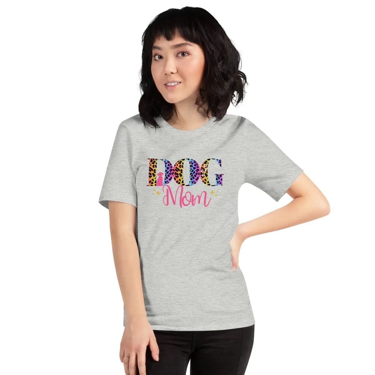 Dog Mom Leopard and Stars T-Shirt