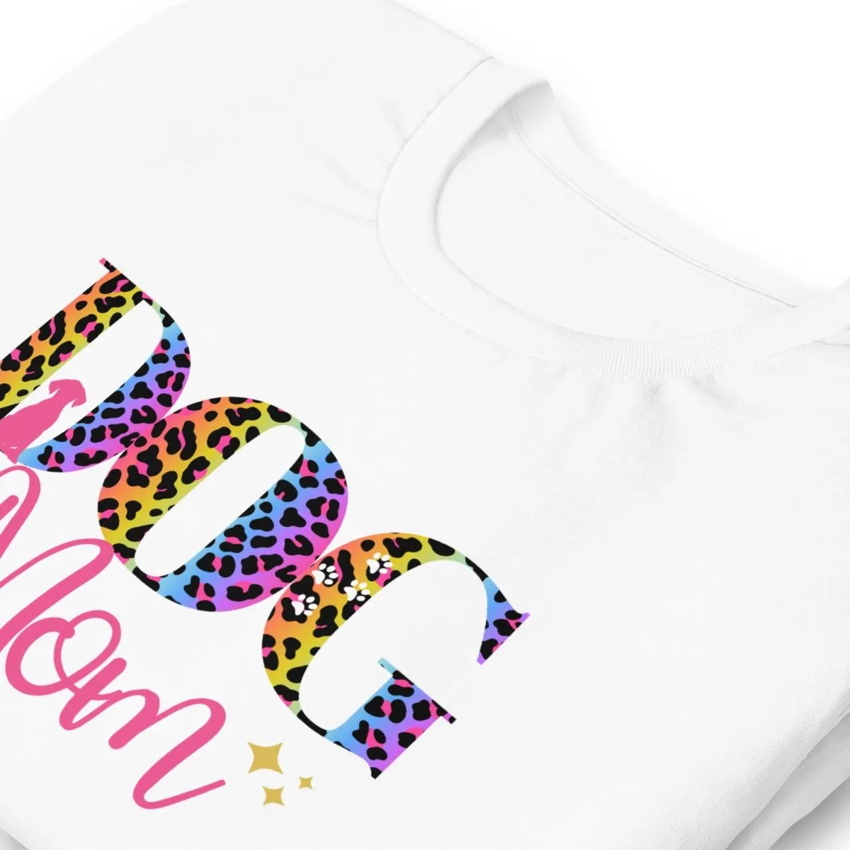 Dog Mom Leopard and Stars T-Shirt