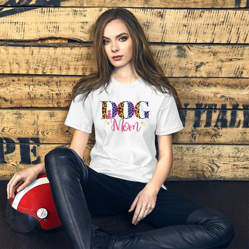 Dog Mom Leopard and Stars T-Shirt