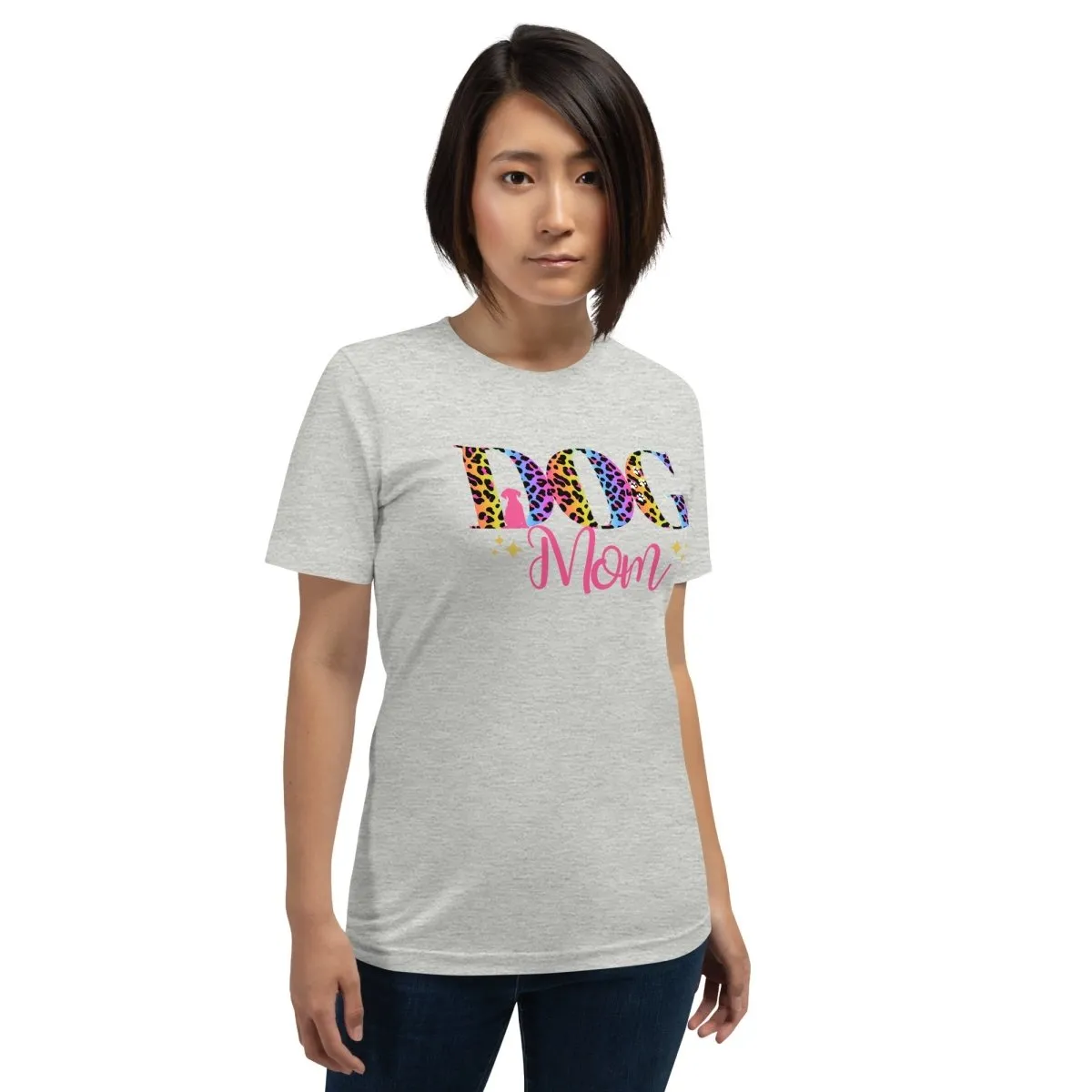 Dog Mom Leopard and Stars T-Shirt