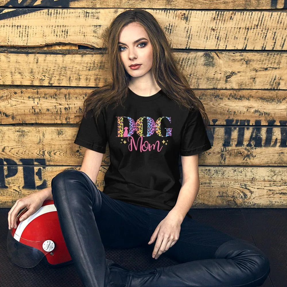 Dog Mom Leopard and Stars T-Shirt