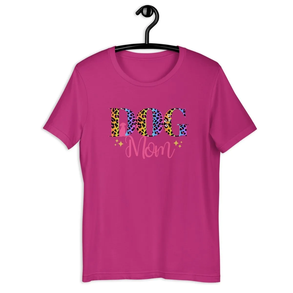 Dog Mom Leopard and Stars T-Shirt